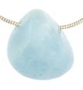 Aquamarin Trommelstein Edelstein Schmuck Ketten Anhänger - A Qualität #0179