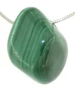 Malachit Trommelstein Edelstein Ketten Schmuck Anhänger - A Qualität #0513